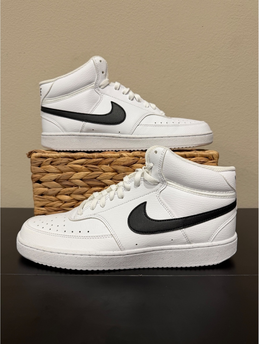 Size 10 - Nike Court Vision Mid Next Nature “White Black”